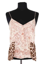 Top sans manche La Prestic Ouiston Beige en Soie, taille XS - Seconde Main