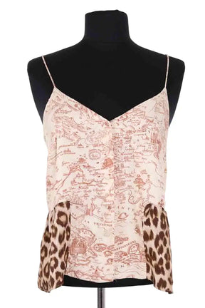 Top sans manche La Prestic Ouiston Beige en Soie, taille XS - Seconde Main