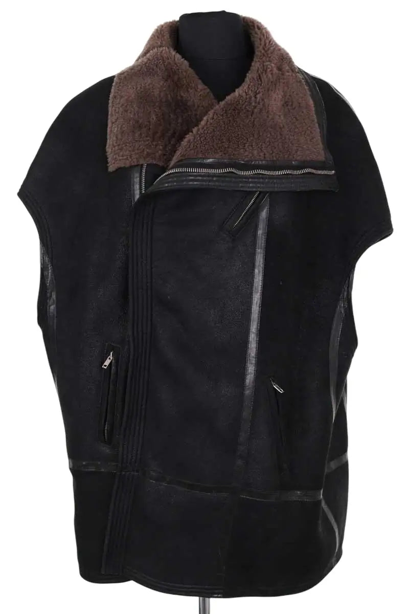 Veste Rick Owens Noir en Daim, taille S - Seconde Main