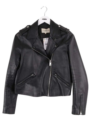Veste Claudie Pierlot Noir en Cuir, taille L - Seconde Main