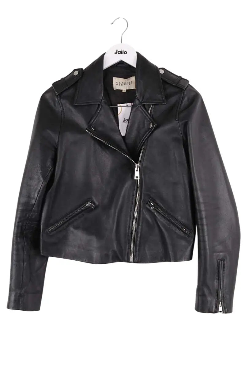 Veste Claudie Pierlot Noir en Cuir, taille L - Seconde Main