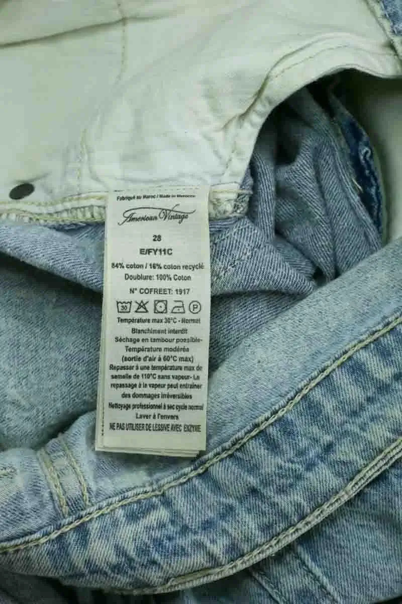 Jean large American Vintage Bleu en Coton