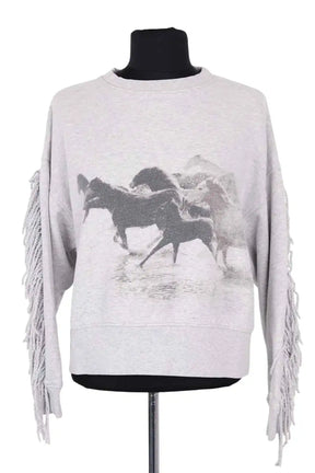 Sweatshirt Munthe Gris en Coton, taille S - Seconde Main