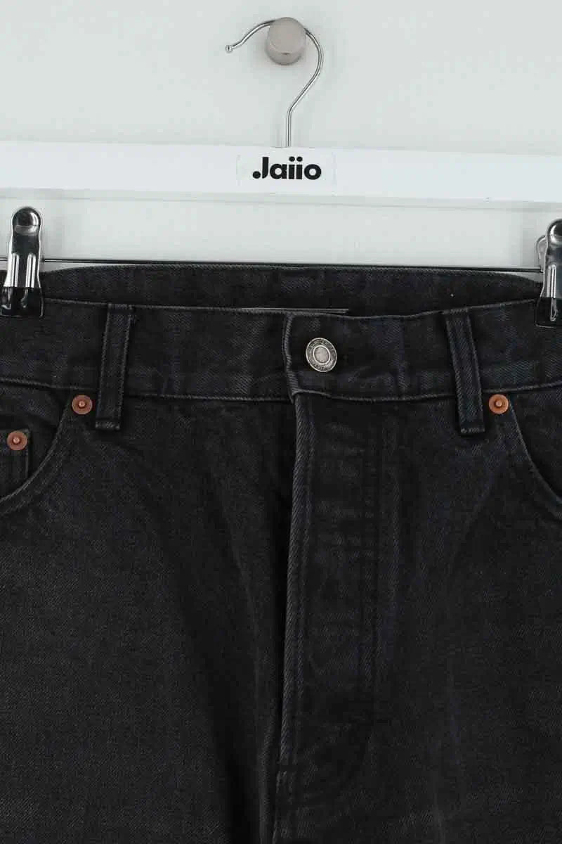 Jean droit Saint Laurent Noir en Coton
