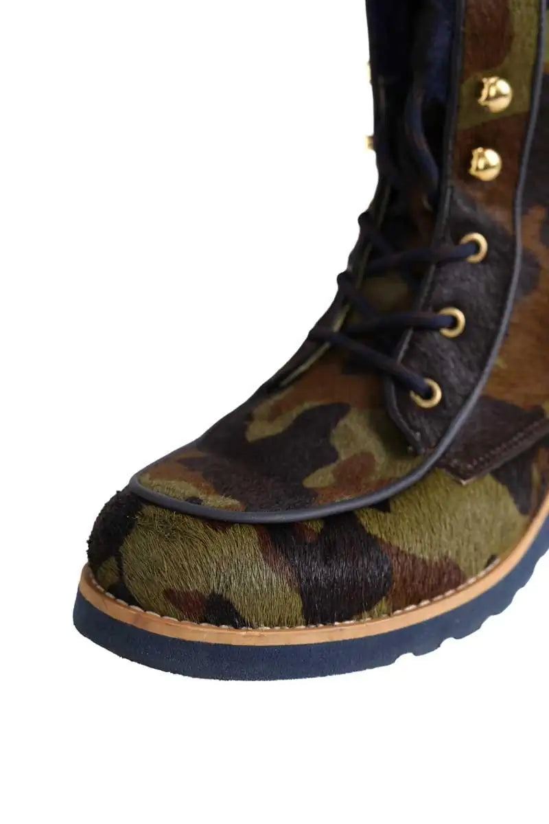 Boots à lacets Heimstone Kaki en Cuir