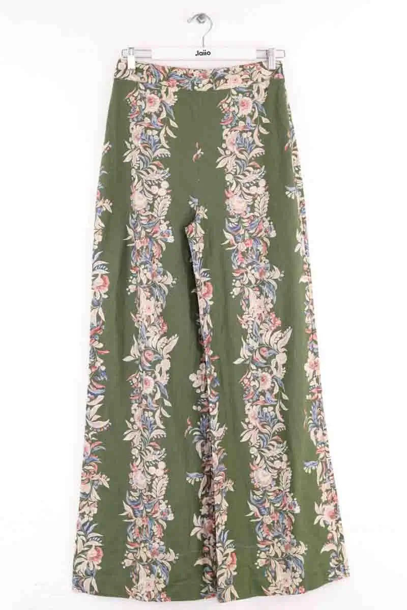 Pantalon Sézane Vert en Lin