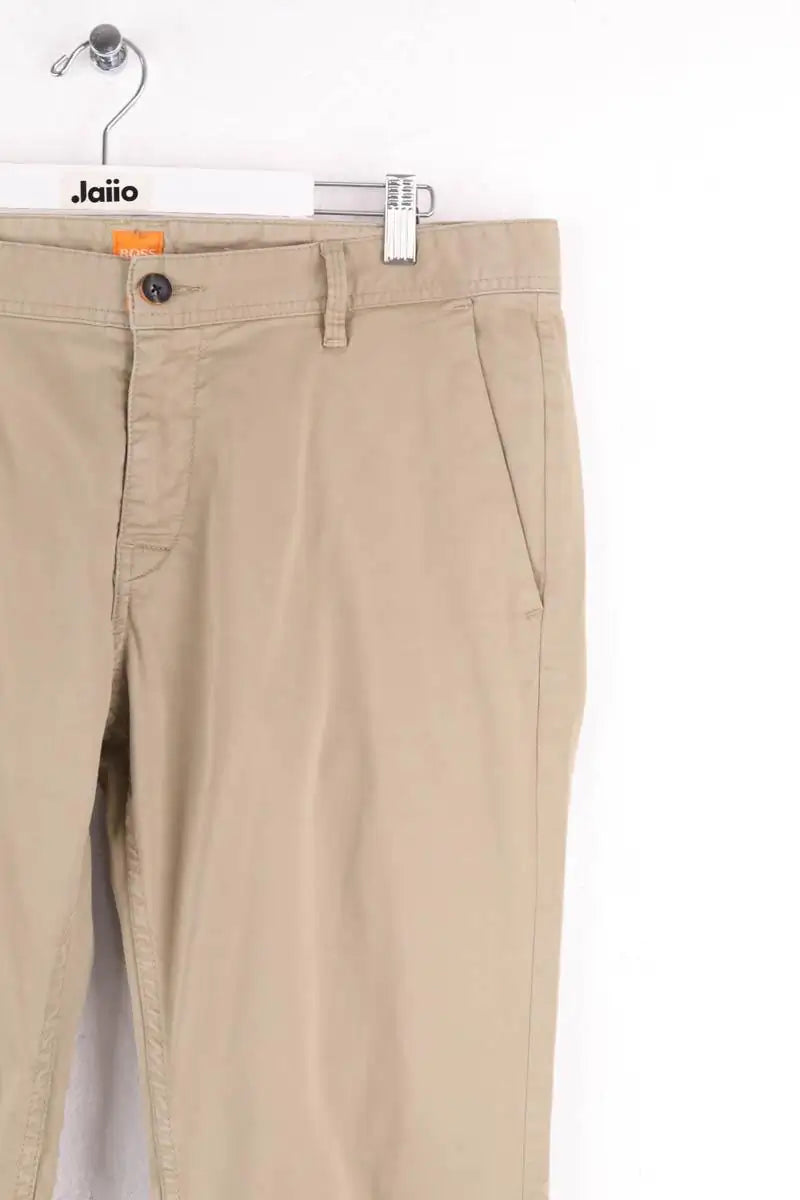 Pantalon droit Boss Kaki en Coton