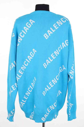 Pull Balenciaga Bleu en Coton