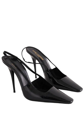 Talons Saint Laurent Noir en Cuir verni