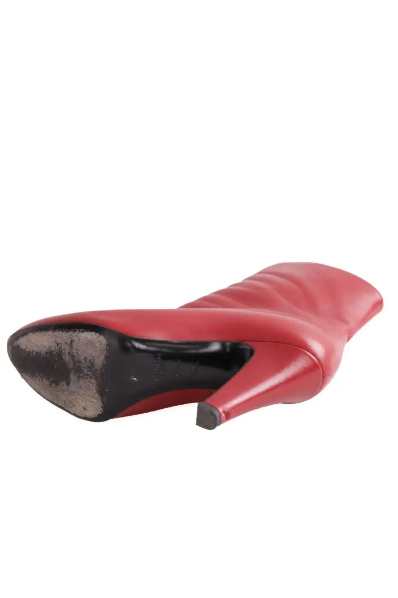 Boots Saint Laurent Bordeaux en Cuir