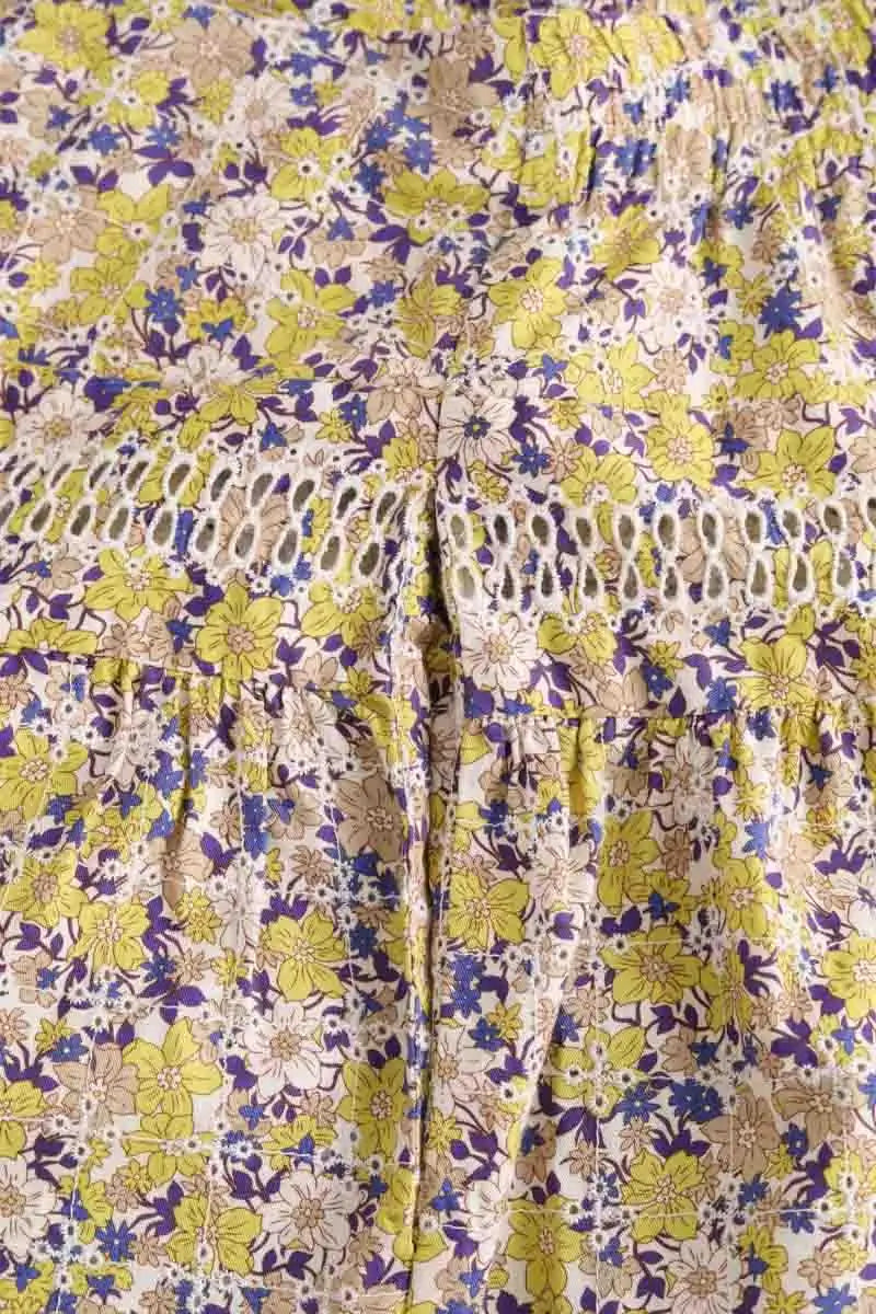 Jupe Maje Jaune en Coton