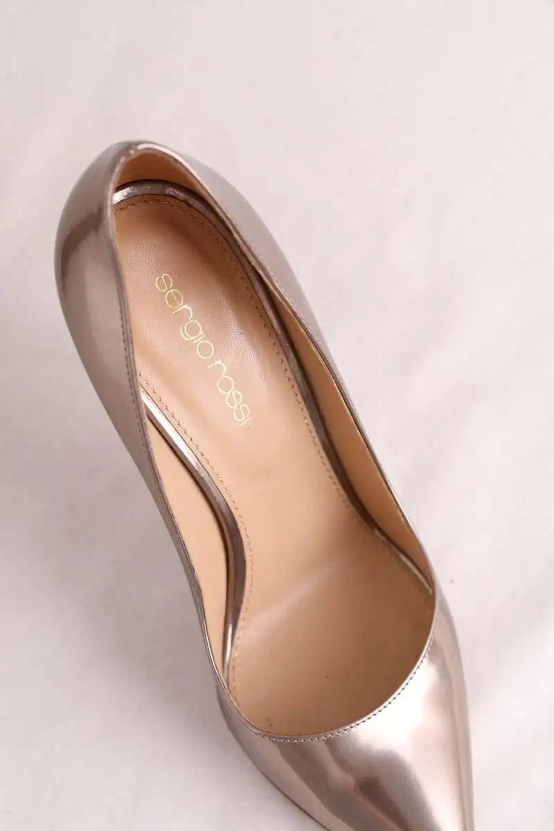 Talons Sergio Rossi Doré en Cuir