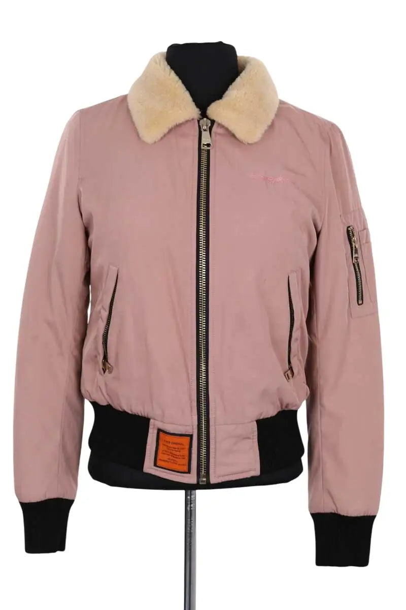 Blouson Bombers Rose en Synthétique, taille S - Seconde Main