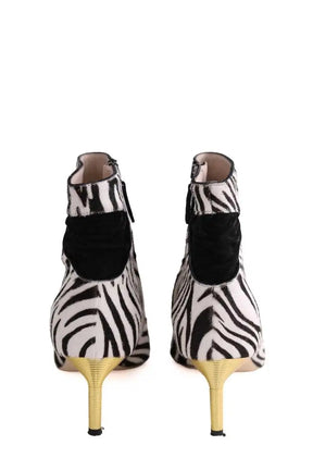 Boots Bettina Vermillon Noir en Cuir