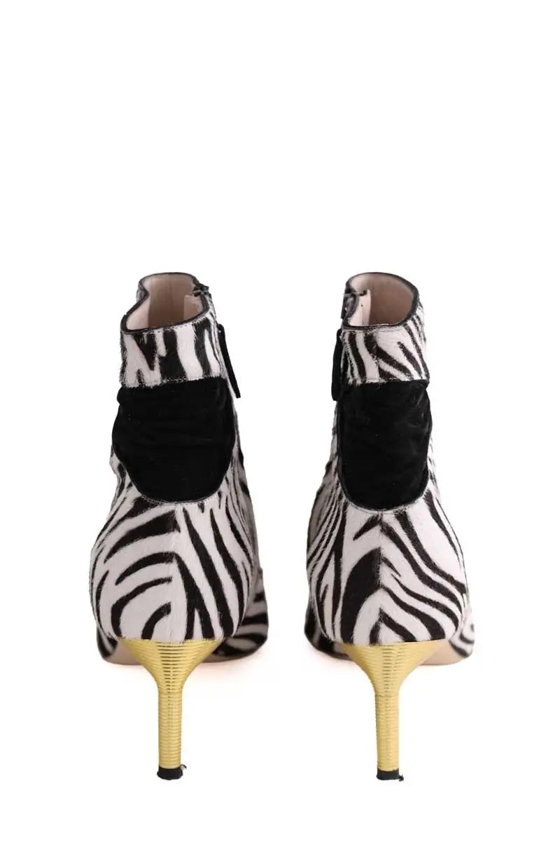 Boots Bettina Vermillon Noir en Cuir
