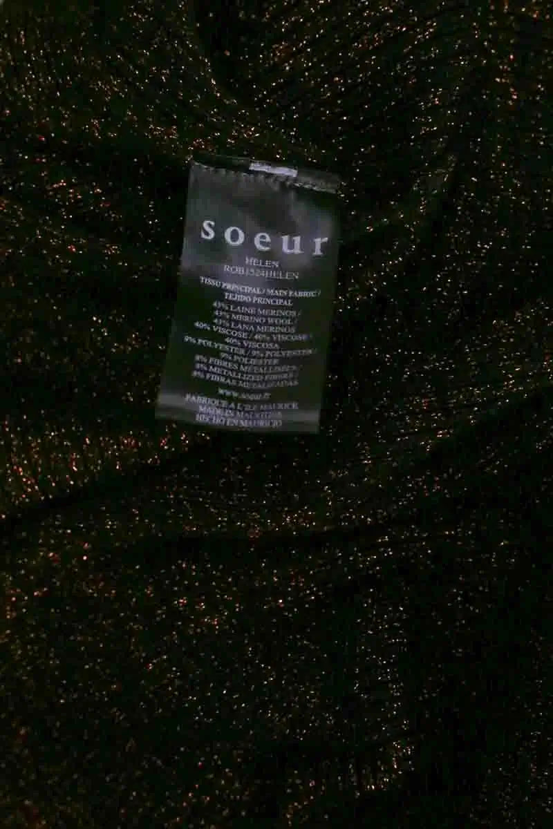 Robe à paillettes Soeur Noir en Laine