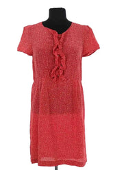 Robe Sandro Rouge en Soie, taille S - Seconde Main