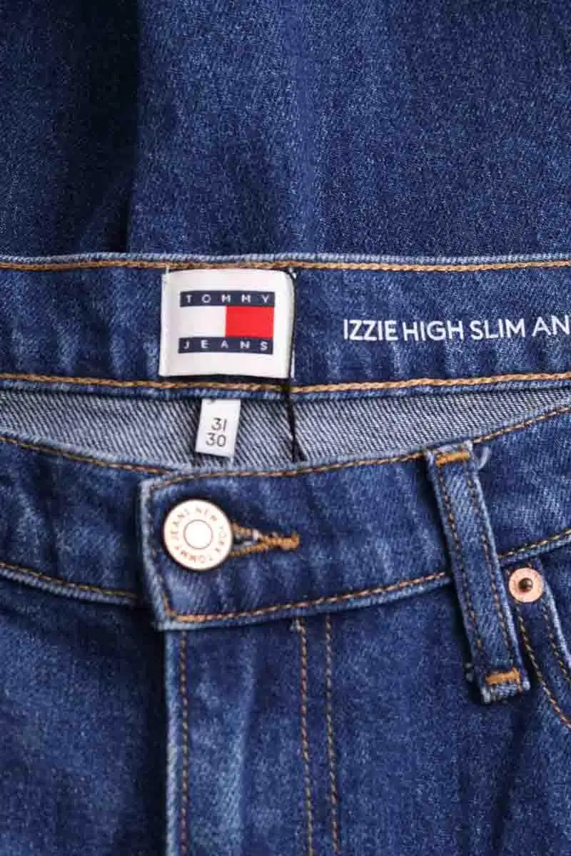 Jean slim Tommy Hilfiger Izzie high slim ankle Bleu en Coton