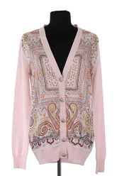 Cardigan Etro Rose en Coton, taille S - Seconde Main