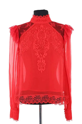 Blouse The Kooples Rouge en Synthétique, taille S - Seconde Main