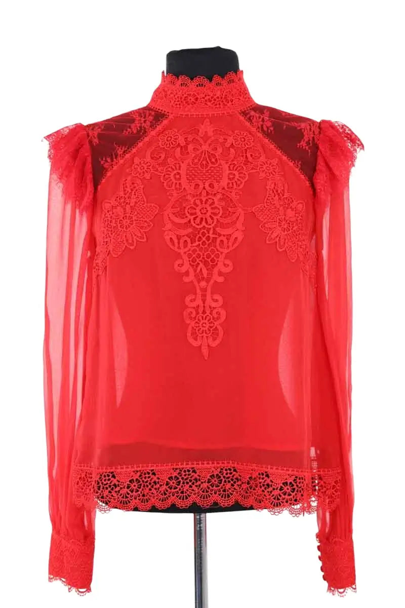 Blouse The Kooples Rouge en Synthétique, taille S - Seconde Main
