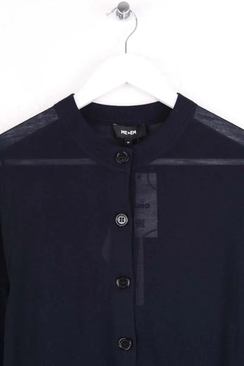 Cardigan ME + EM Bleu en Laine