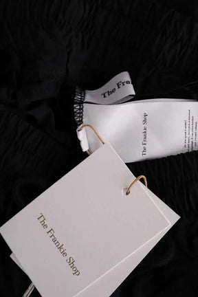Pantalon droit The Frankie Shop Belem drawstring pants Noir en Synthétique