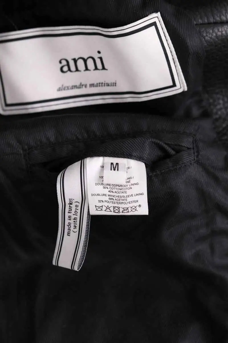 Blouson Ami Noir en Cuir
