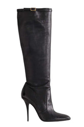 Bottes Saint Laurent Noir en Cuir, taille 39 - Seconde Main