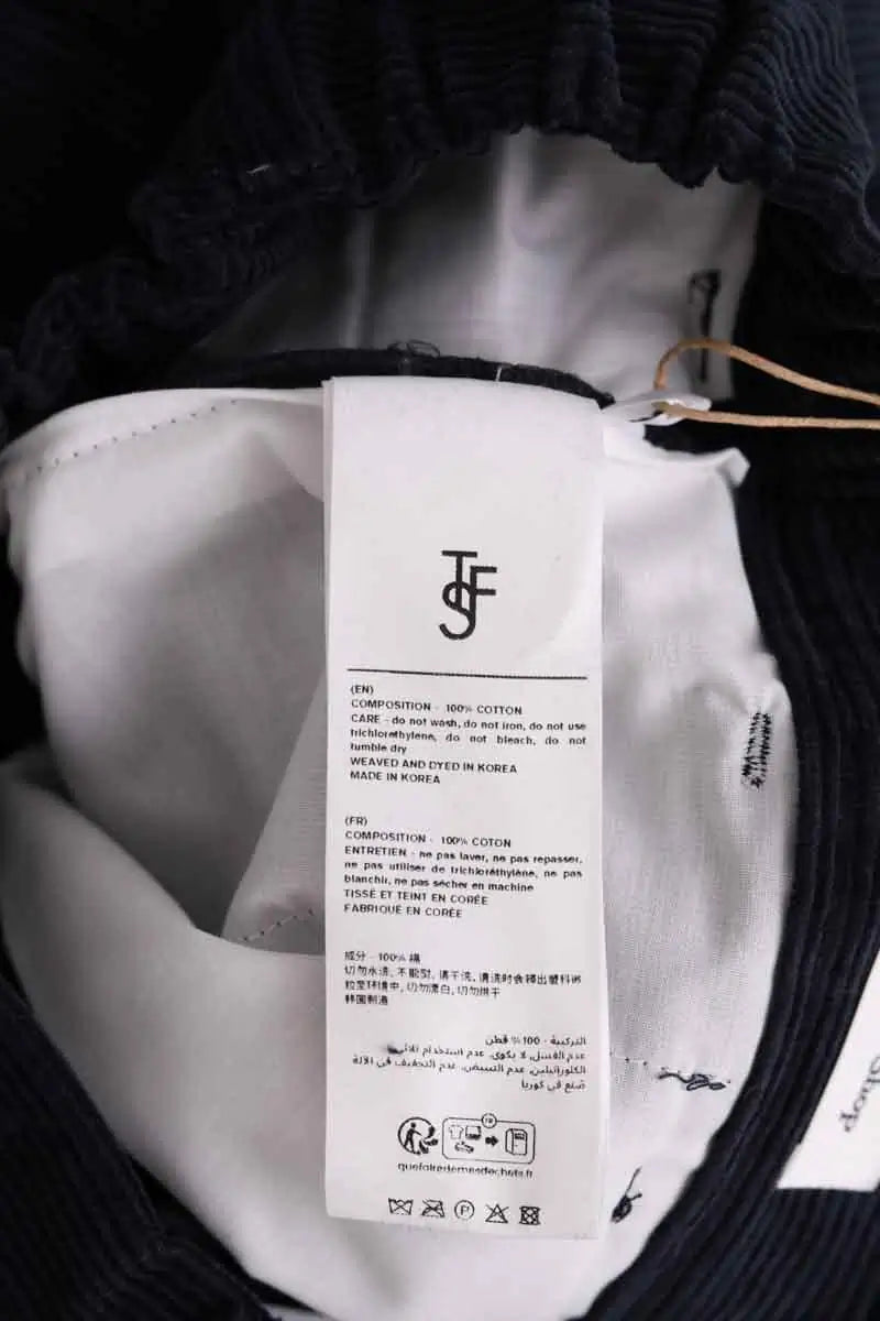 Pantalon droit The Frankie Shop Marine en Coton