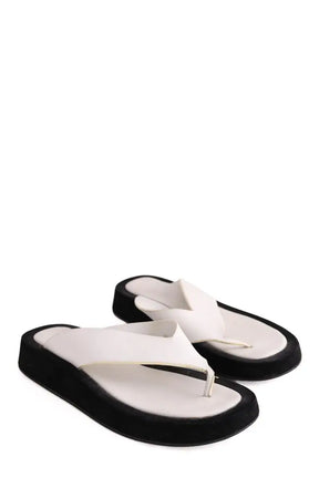 Sandales The Row Blanc en Cuir