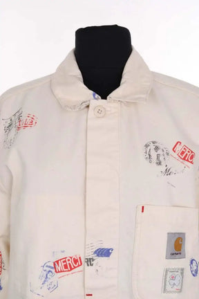 Veste Carhartt Wesley jacket Ecru en Coton