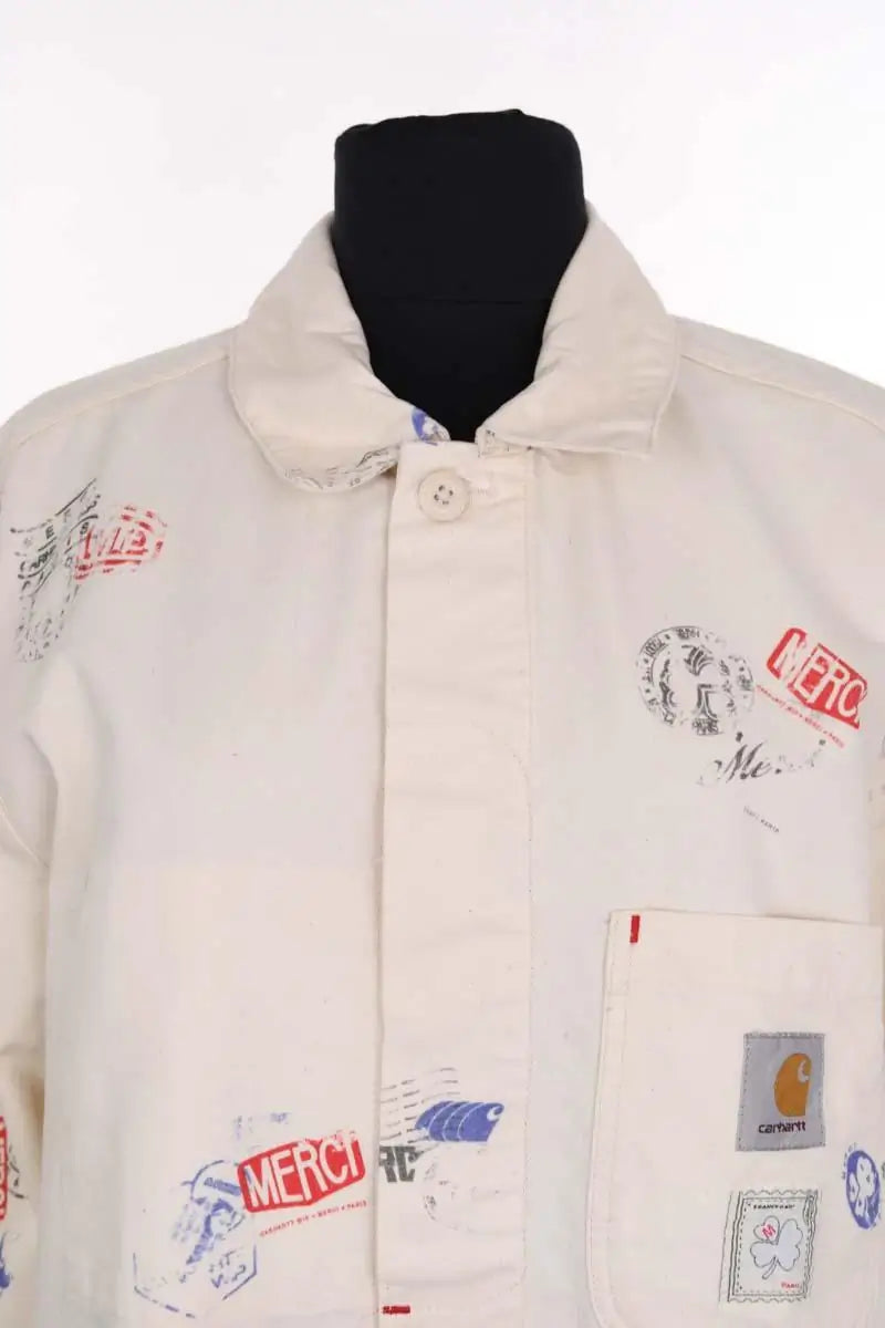 Veste Carhartt Wesley jacket Ecru en Coton