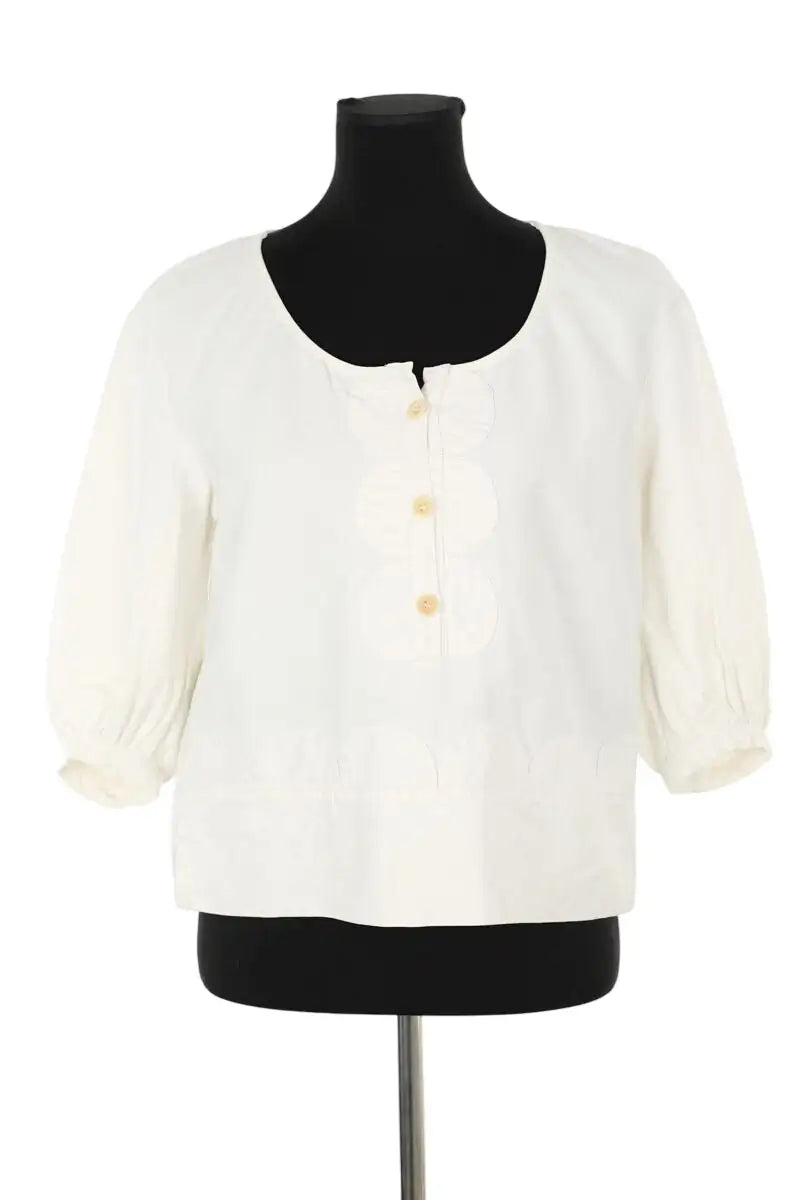 Blouse See By Chloé Ecru en Lin, taille L - Seconde Main