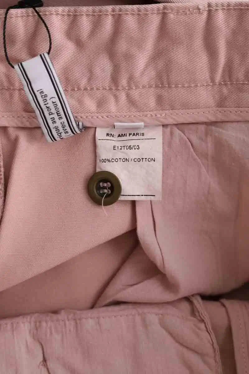 Pantalon droit Ami Beige en Coton