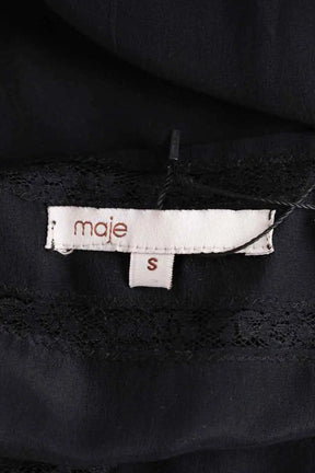Top sans manche Maje Noir en Soie