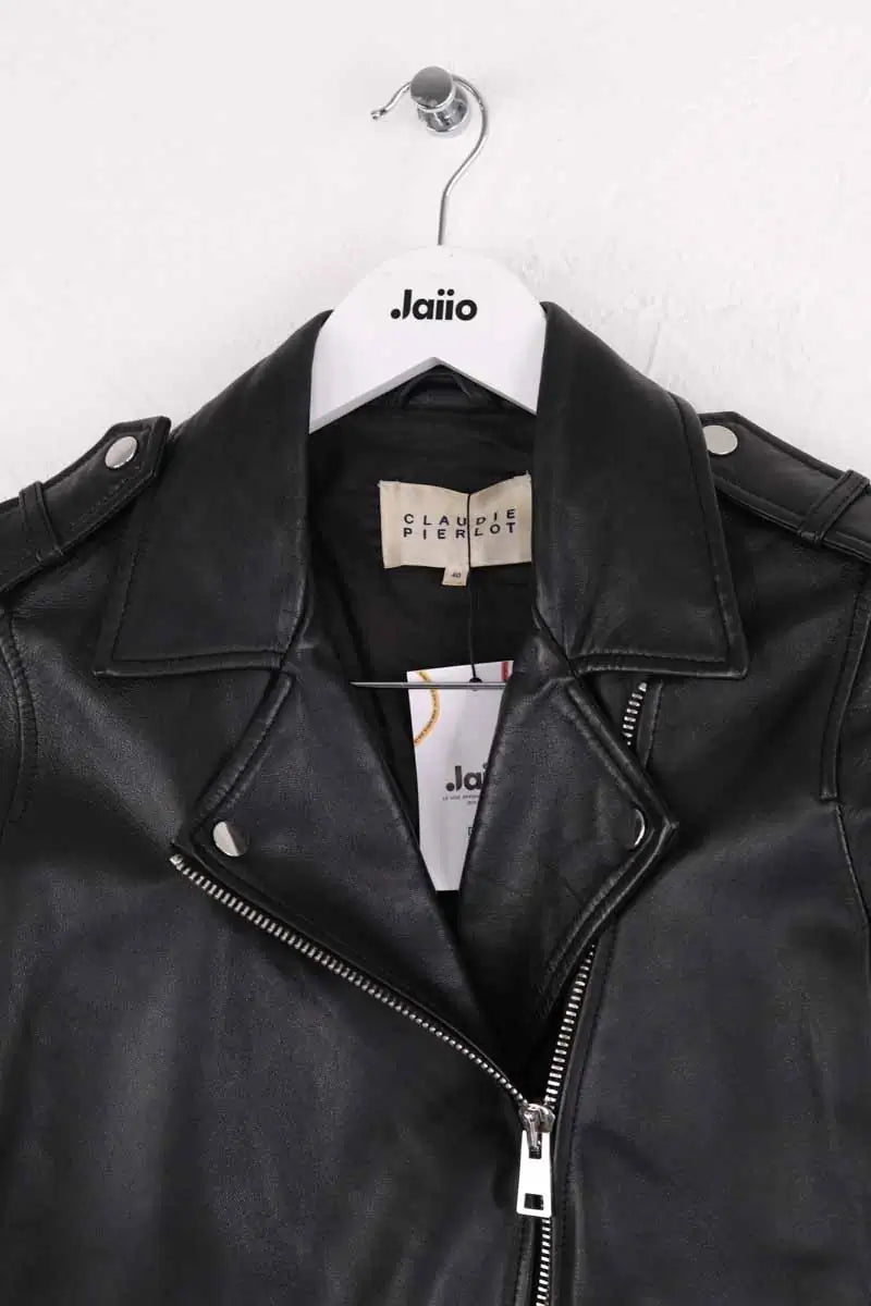 Veste Claudie Pierlot Noir en Cuir