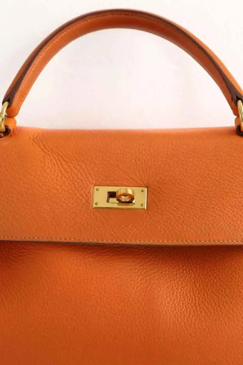 Sac porté épaule Hermès Orange en Cuir