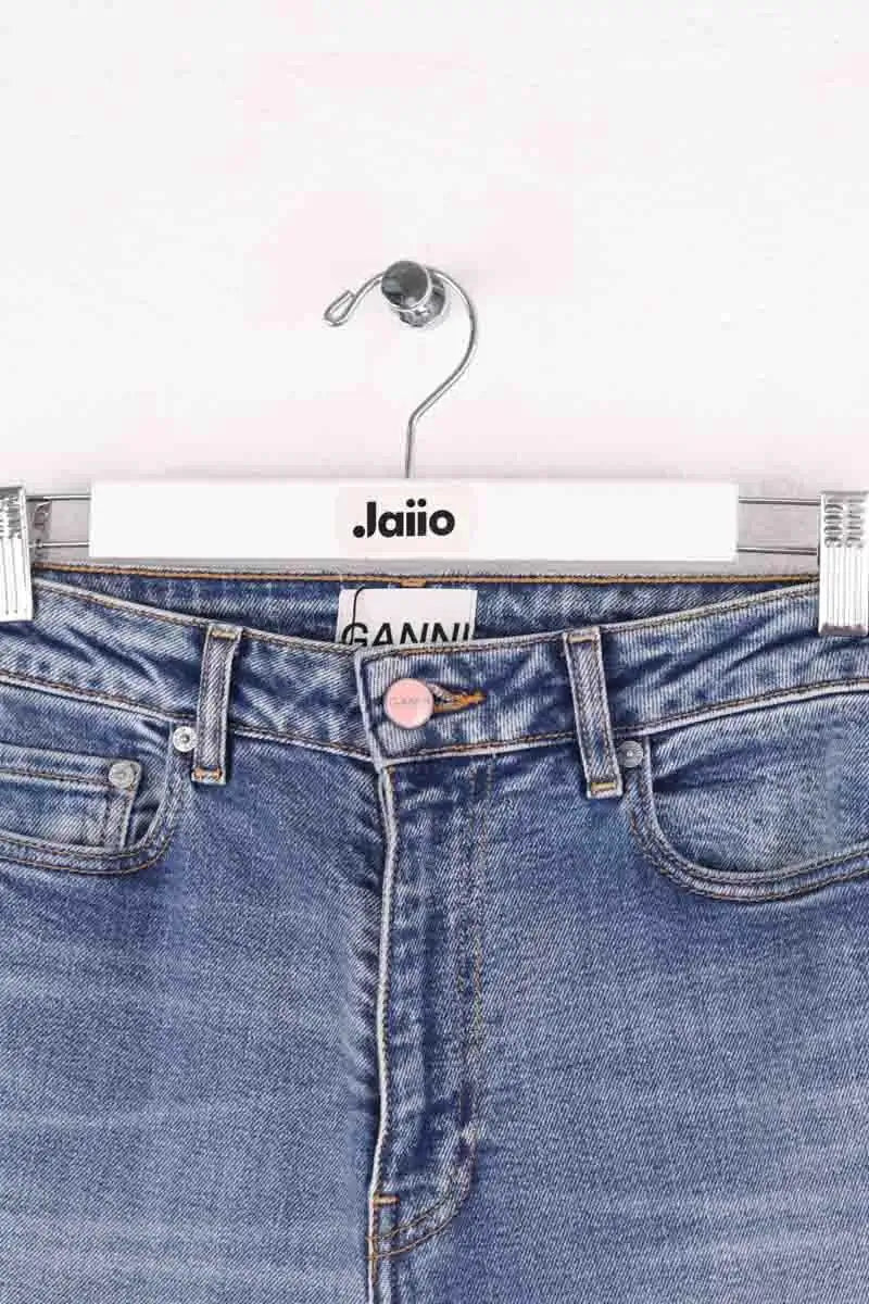 Jean droit Ganni Bleu en Coton