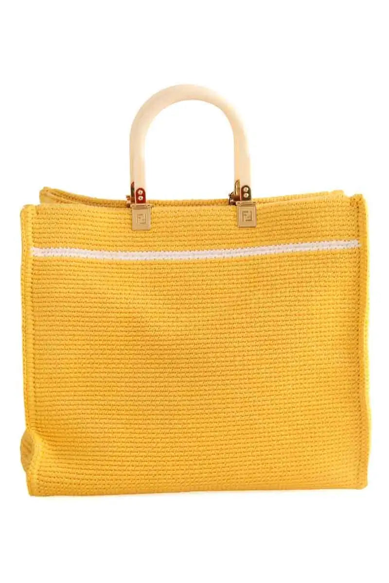 Cabas Fendi Sunshine Jaune en Coton