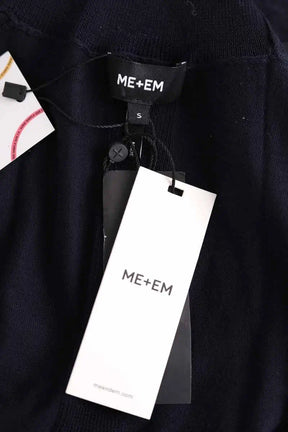 Top ME + EM High neck sleeveless top Marine en Laine