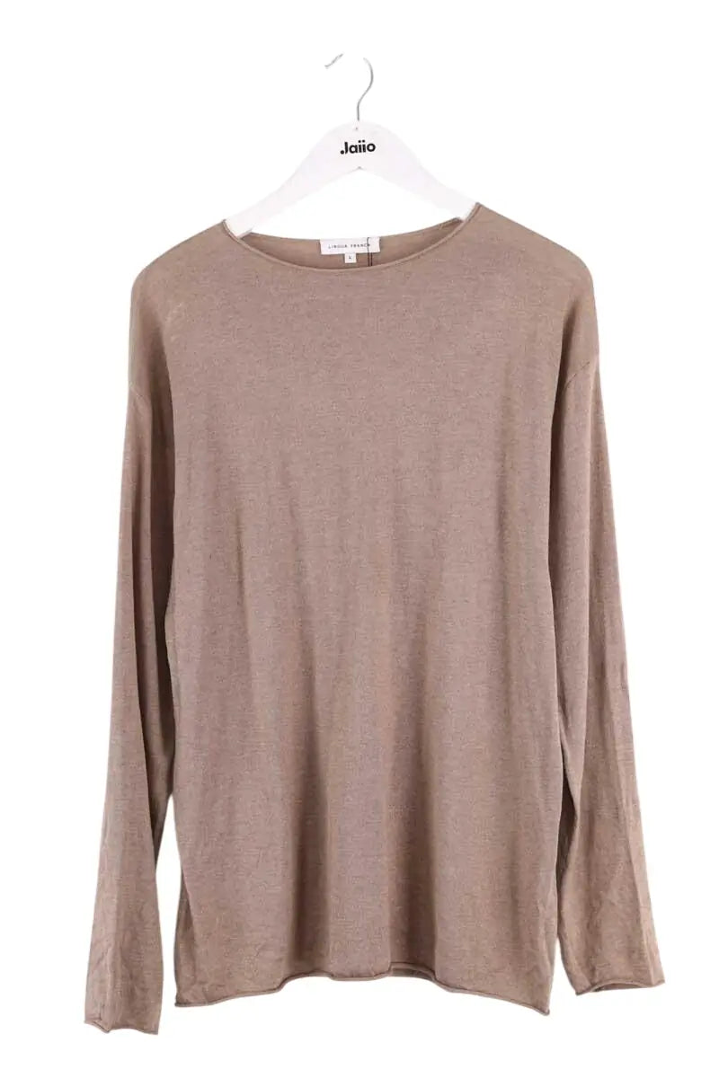 Top Lingua Franca Beige en Soie, taille L - Seconde Main