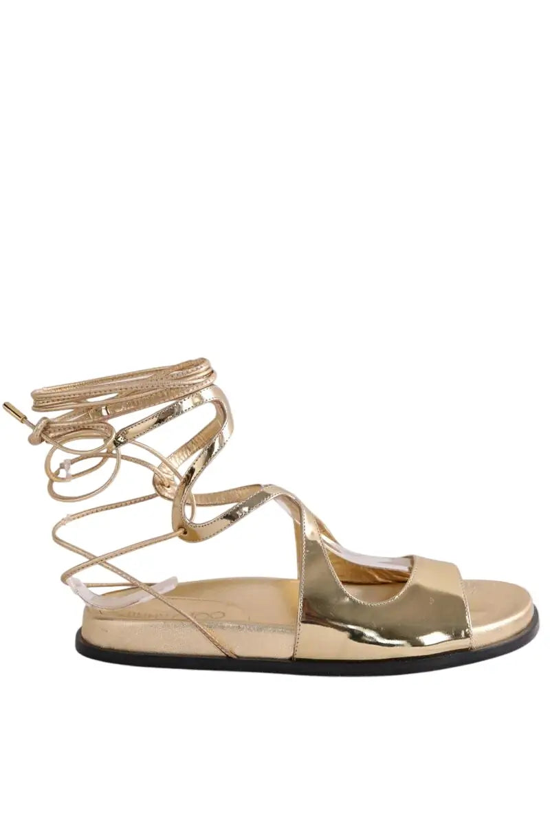 Sandales Jimmy Choo Doré en Cuir, taille 36 - Seconde Main