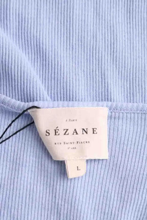 Top sans manche Sézane Bleu en Coton