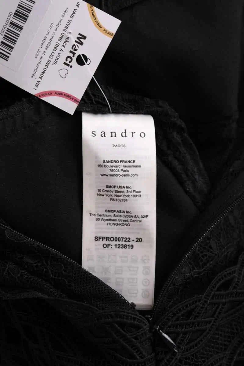 Robe Sandro Noir en Synthétique