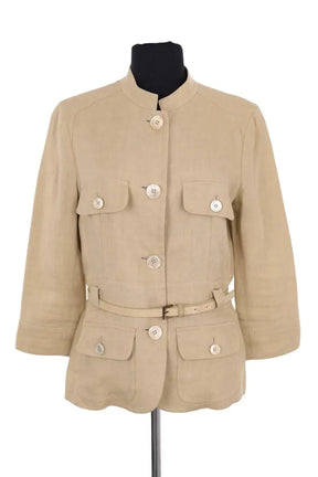 Veste Max Mara Beige en Lin, taille L - Seconde Main