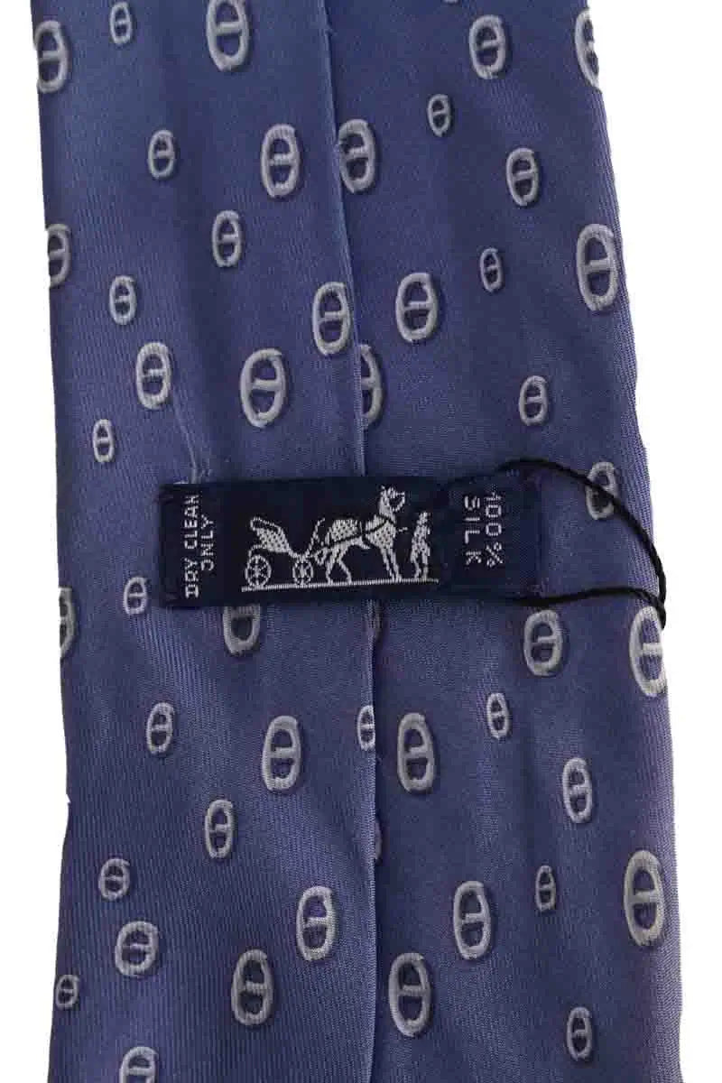 Cravate Hermès Bleu en Soie