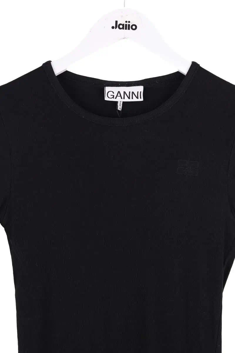T-shirt Ganni Noir en Coton