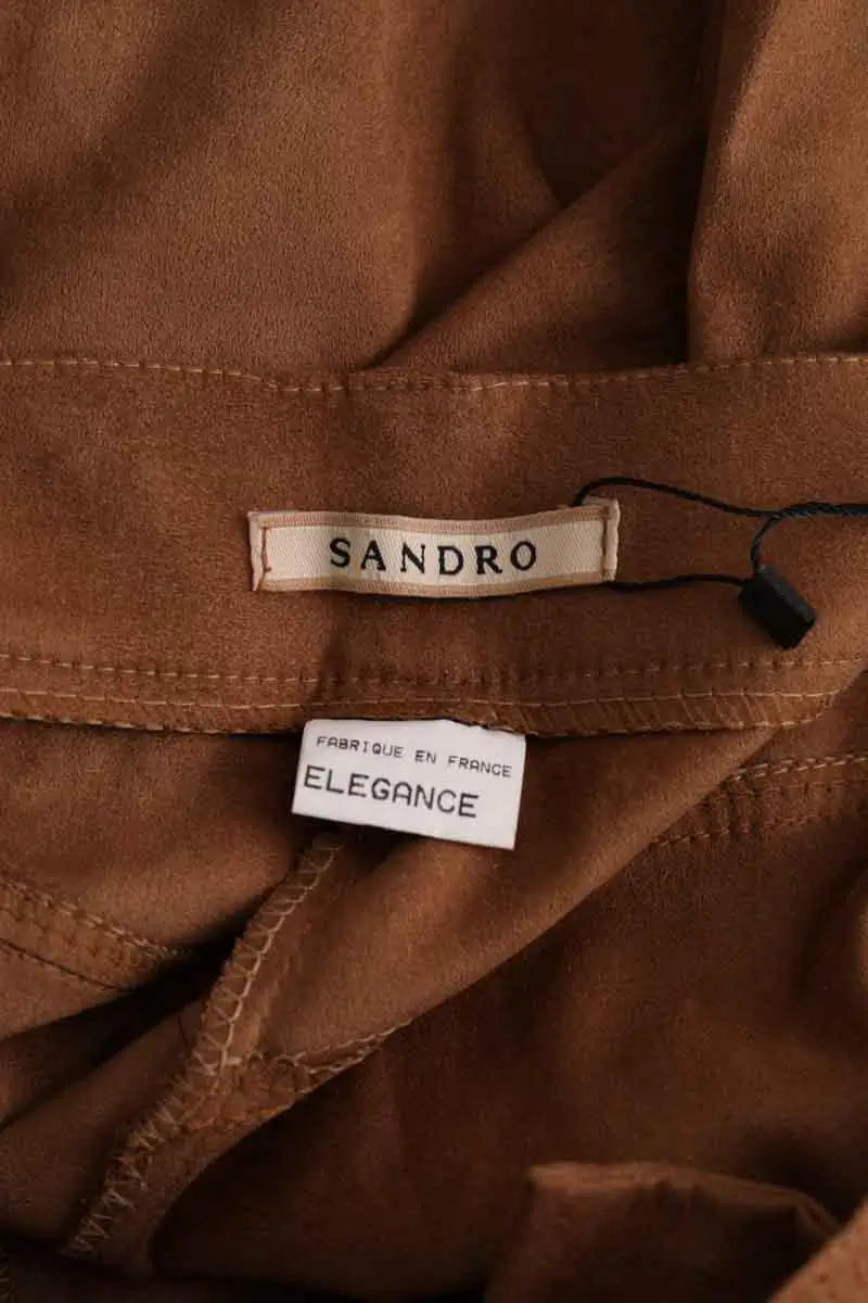 Pantalon Maje Camel en Synthétique