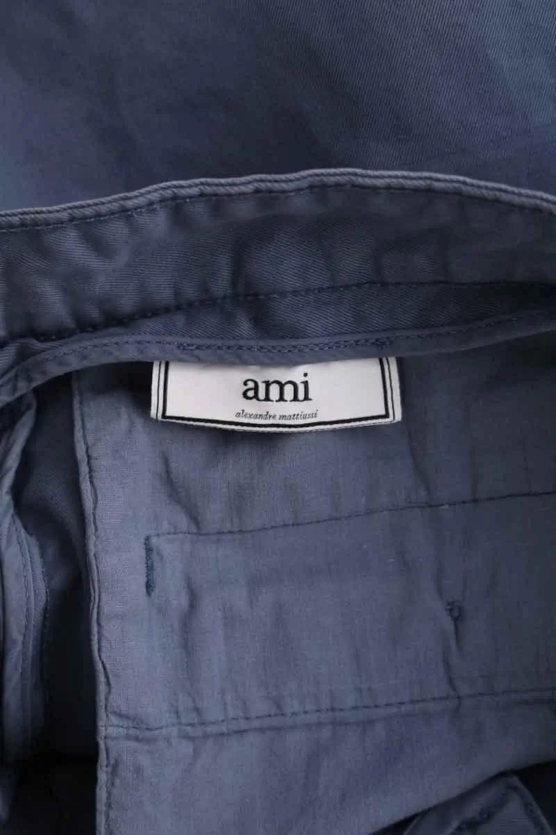 Pantalon droit Ami Bleu en Coton